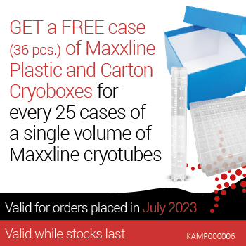 July Special: GET a FREE case (36 pcs.) of Maxxline Plastic and Carton Cryoboxes